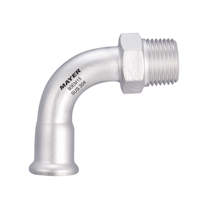 90 degrees Male Elbow M/V Profile Stainless Steel Pipe Press Fitting
