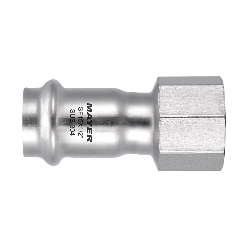 Stainless Steel 304/316L Press Fitting Female Adapter Coupling with female thread