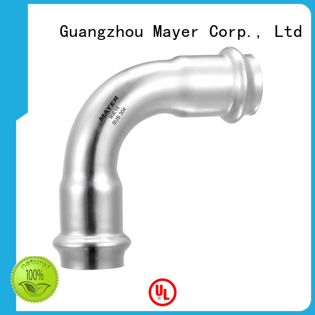 Mayer stainless fitting elbow for business industrial oil pipe system