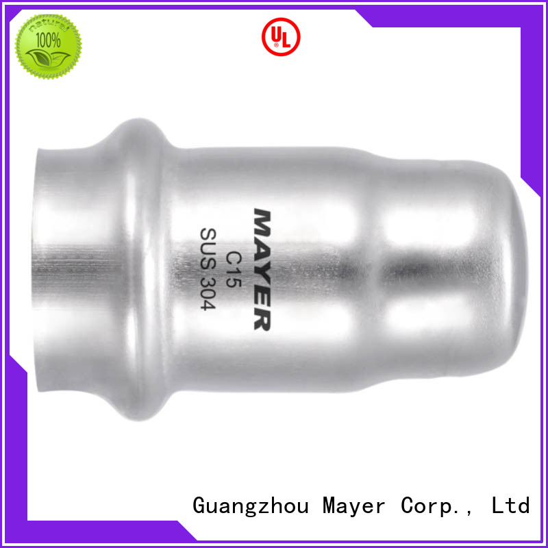 Mayer fitting press fitting end cap supply gas pipeline