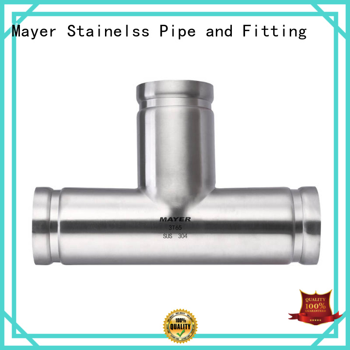 Mayer tee stainless steel grooved pipe fittings supply gas pipeline