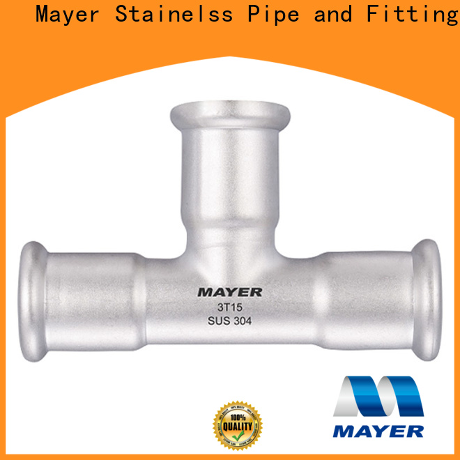 Mayer equal stainless steel tee suppliers gas supply
