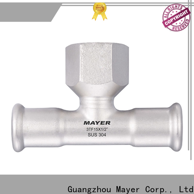 Mayer Top stainless steel tee manufacturers gas supply