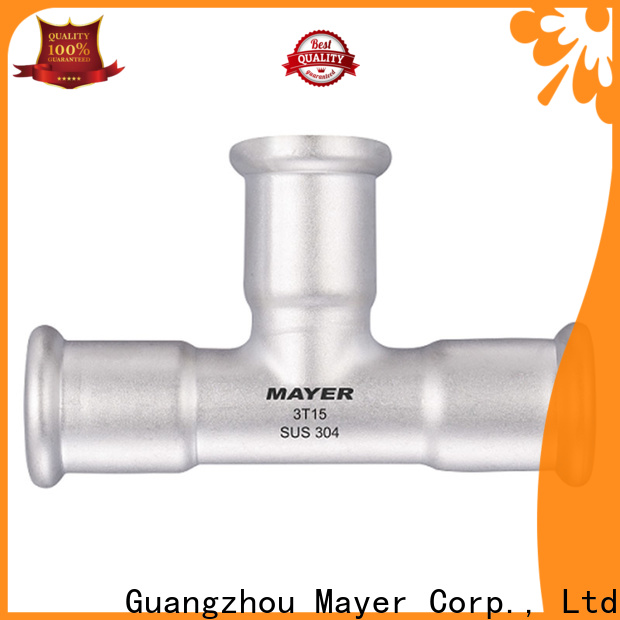 Mayer female stainless steel tee manufacturers gas supply