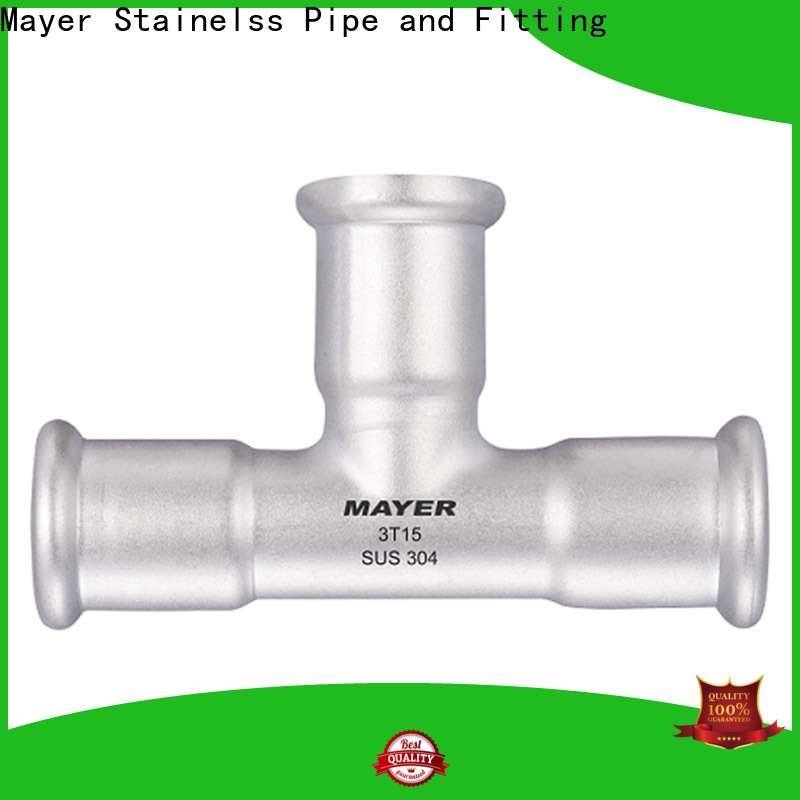 Mayer Custom stainless steel tee fittings factory gas supply