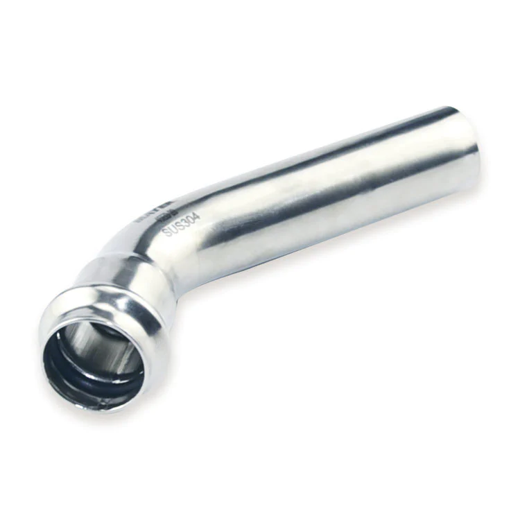 Water Stainless Pipe Fitting Plane End 45 degrees Bend V Profile with WRAS Approval