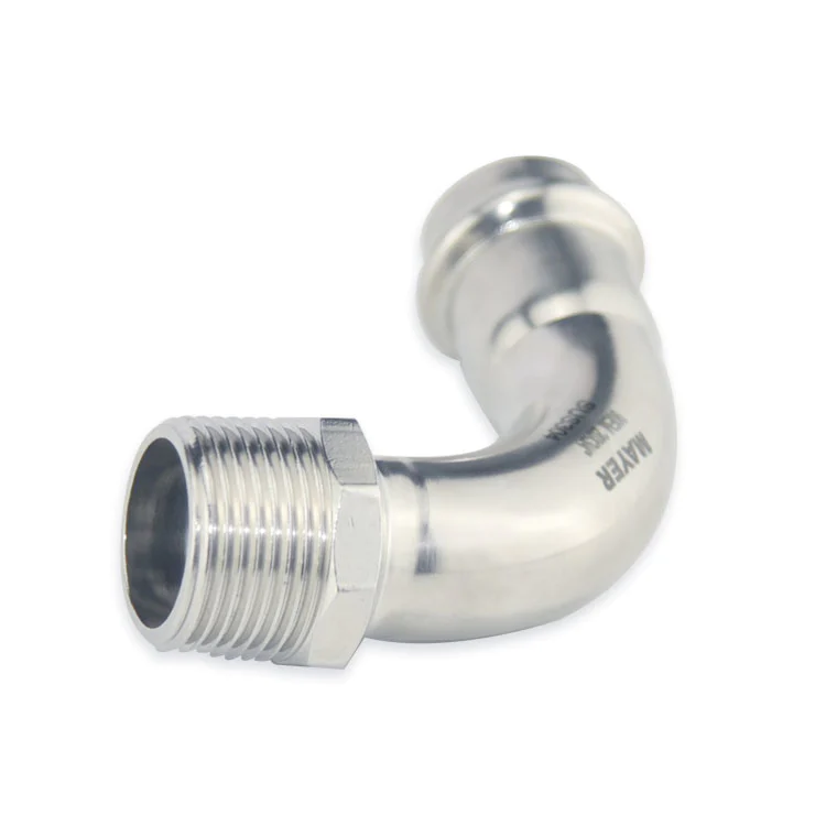 Propress fitting stainless steel 90 elbow with male threaded 316L for plumbing