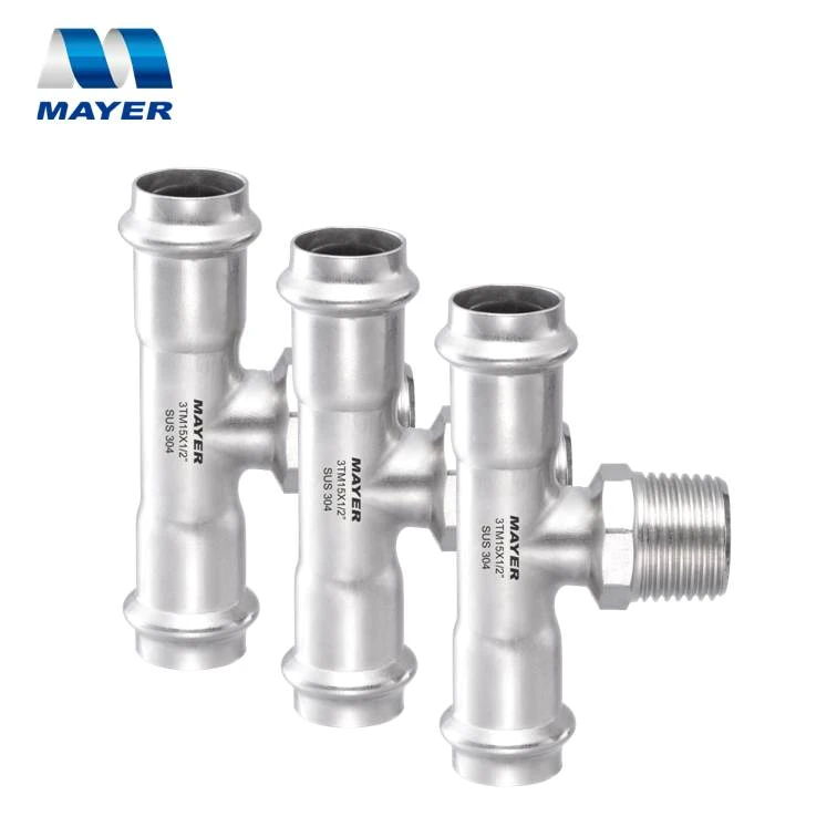 Factory Price Stainless Steel Plumbing Tee Pipe Fitting for Water Supply