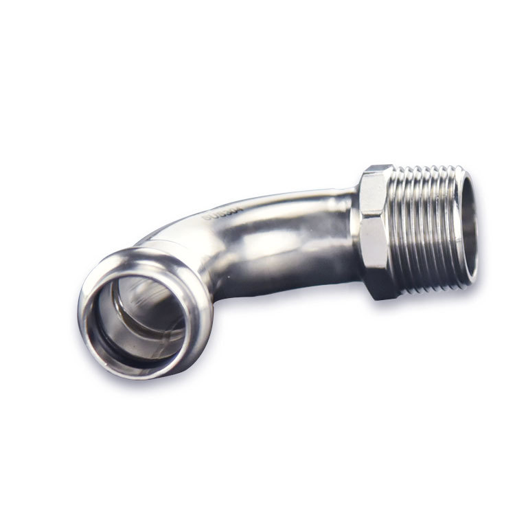 Factory direct sales stainless steel fitting 90 degree steel elbow male thread 304/316L