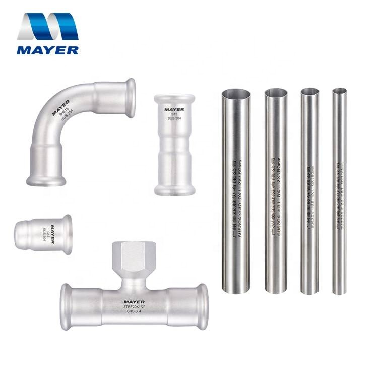 factory supply inox press fitting tube connectors AISI 304/316L
