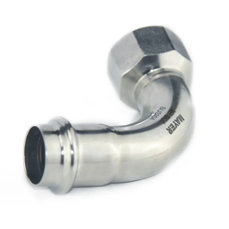 304 316L 1 inch 90 degrees female elbow stainless steel fitting in water system