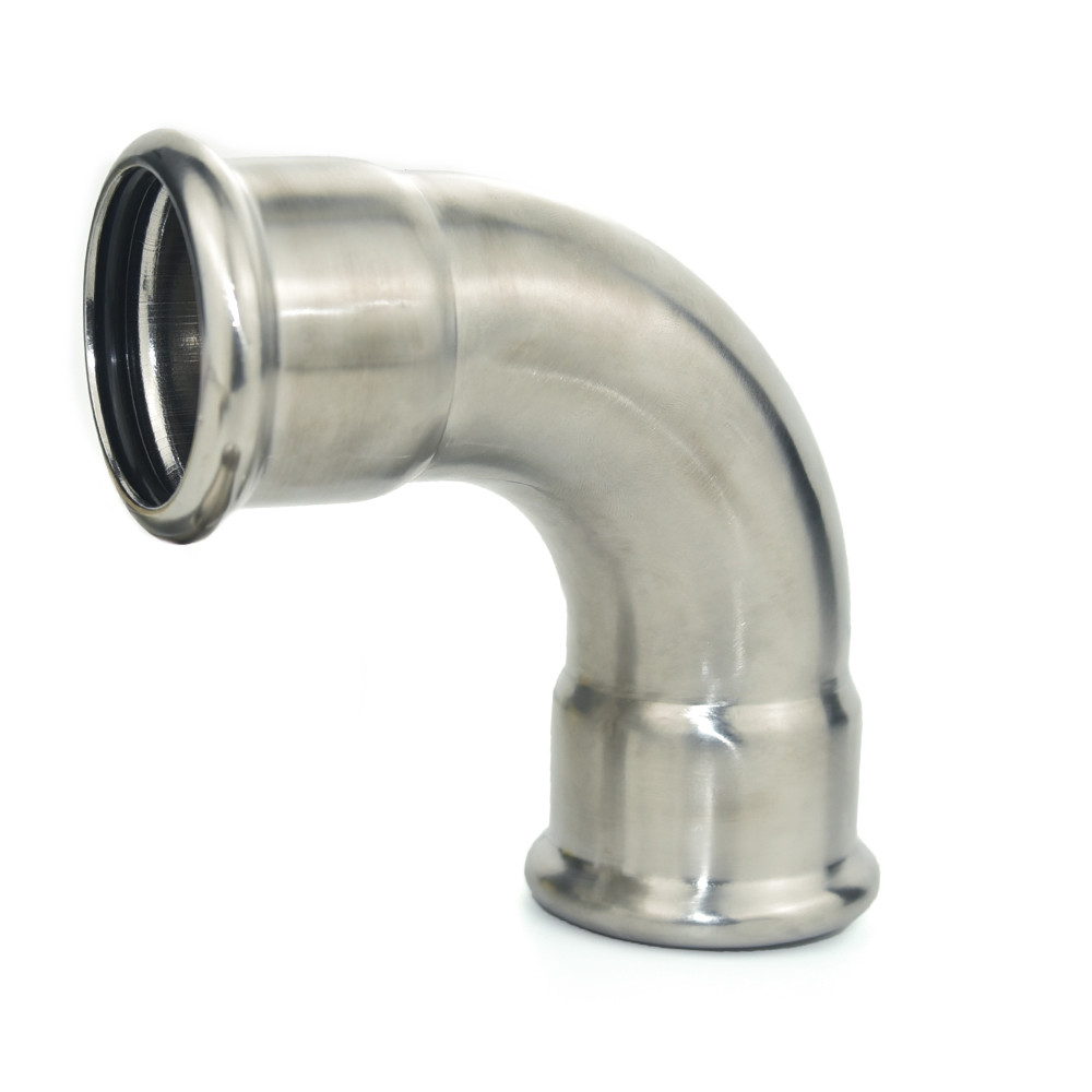 Stainless Steel SS304 SS316L Food Grade Polishing 90 Degree Elbow Bend For Pipe Fittings