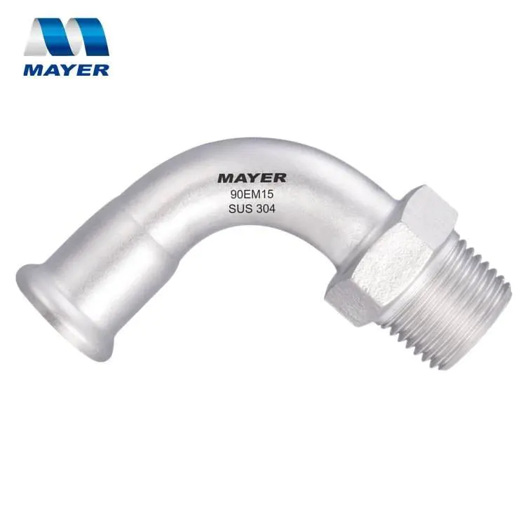 plumbing materials water sanitary metal pipe fittings elbow male thread stainless press fitting