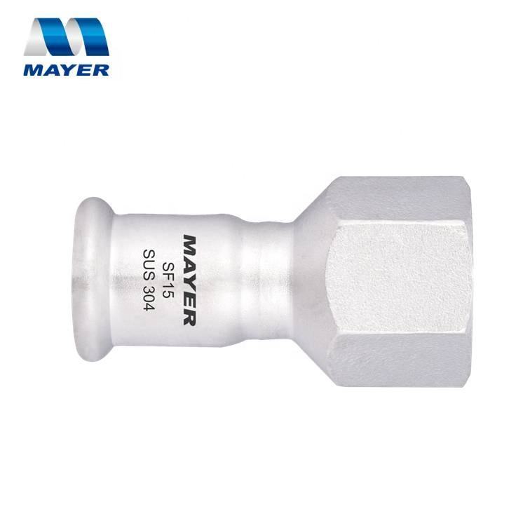Mayer stainless steel 304 316L Press Fittings M-profile female Coupling Fitting