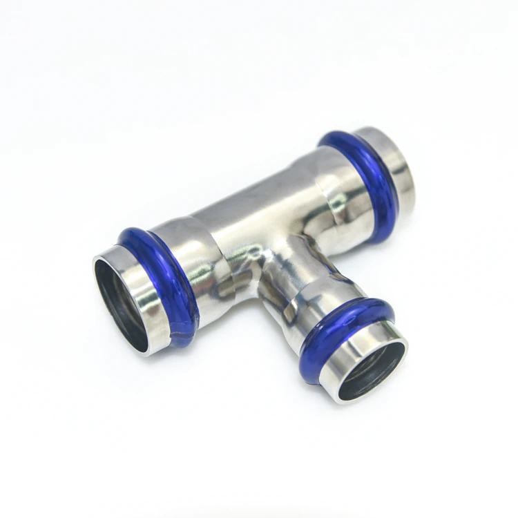 stainless steel press fittings V type reducing equal tee fittings SS 304 316 European Standards