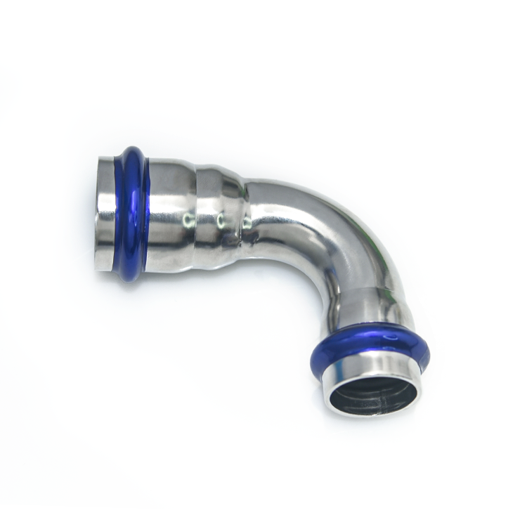 pipe fittings manufacturer 304 Stainless steel 90 degree reducing elbow V profile press fitting