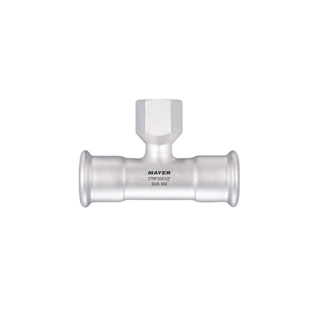 304 316l stainless steel tee pipe fitting 3 way with female thread for water systems