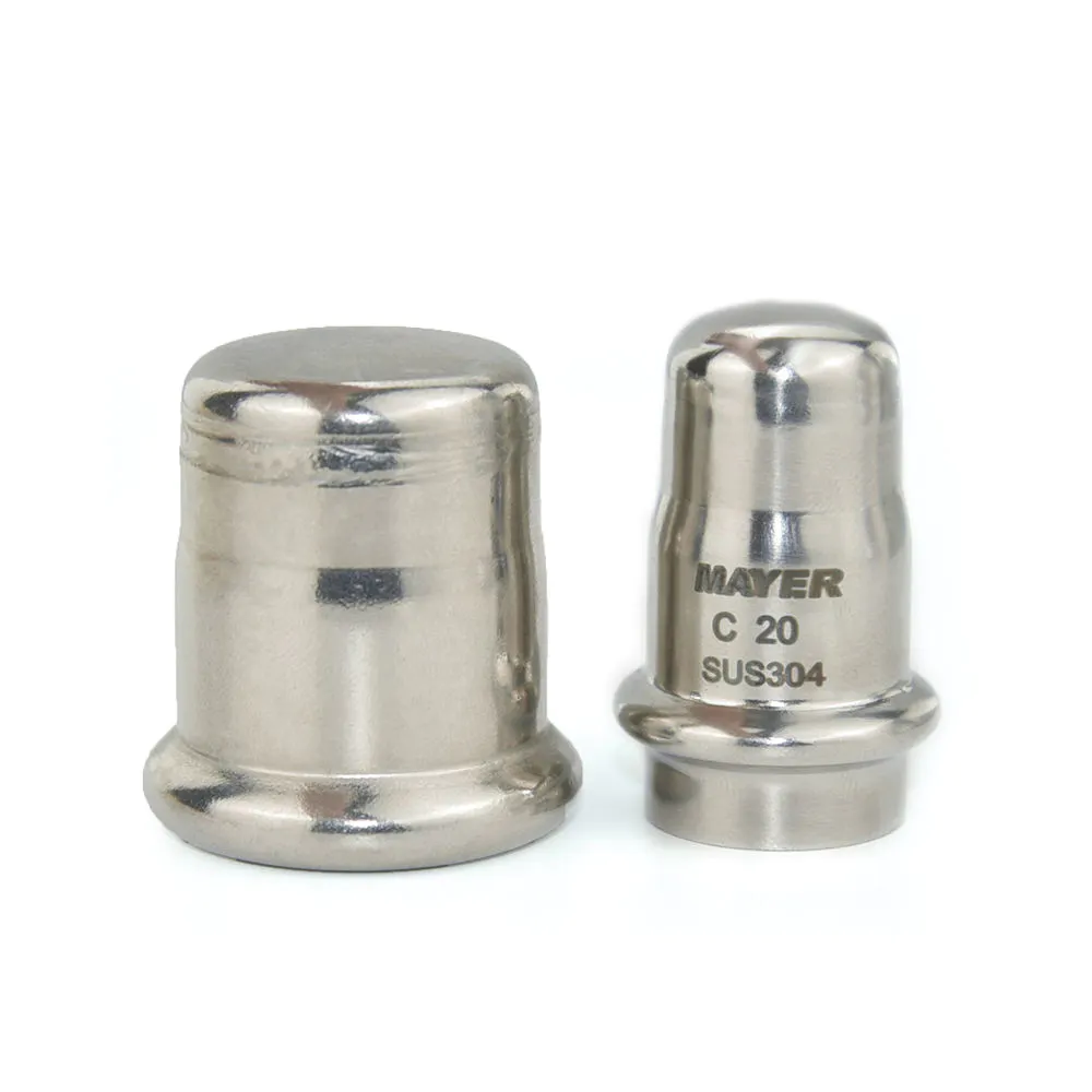 304 316L Stainless Steel Pipe End Cap Press Fitting Cap for Water System