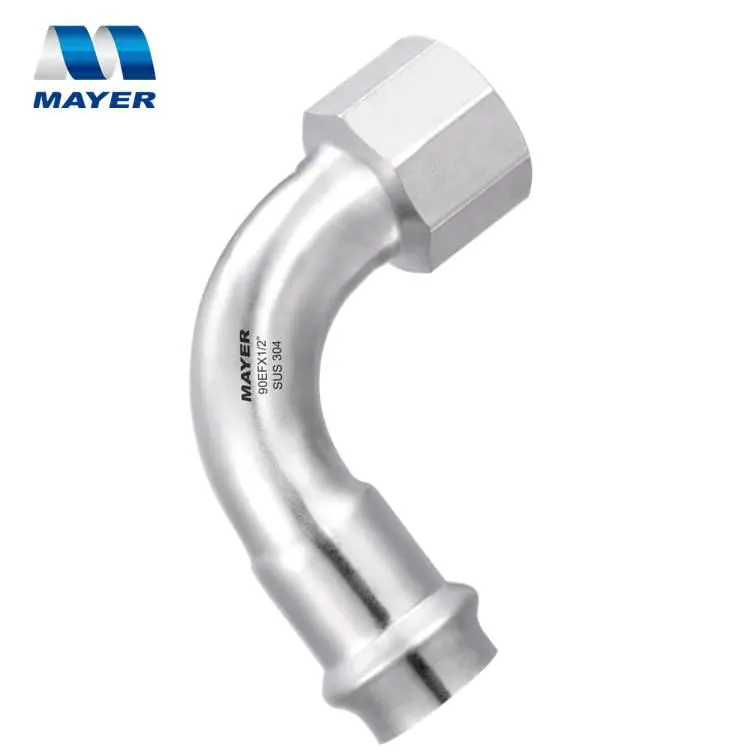 Propress fittings stainless steel 90 elbow with female threaded fittings