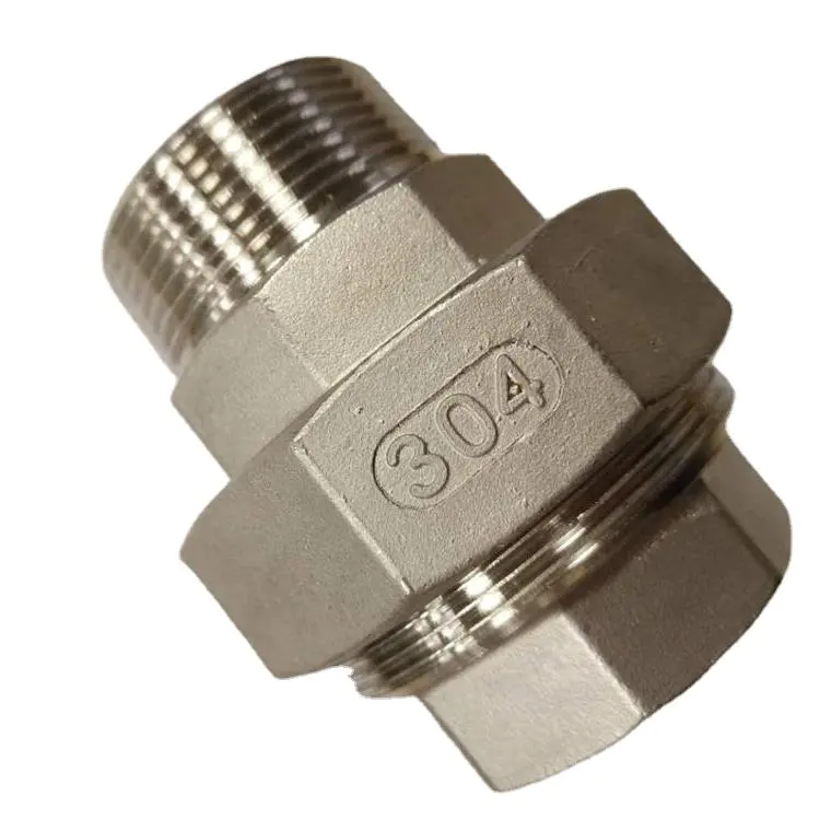 304 316 stainless steel pipe fitting union adapter with nut