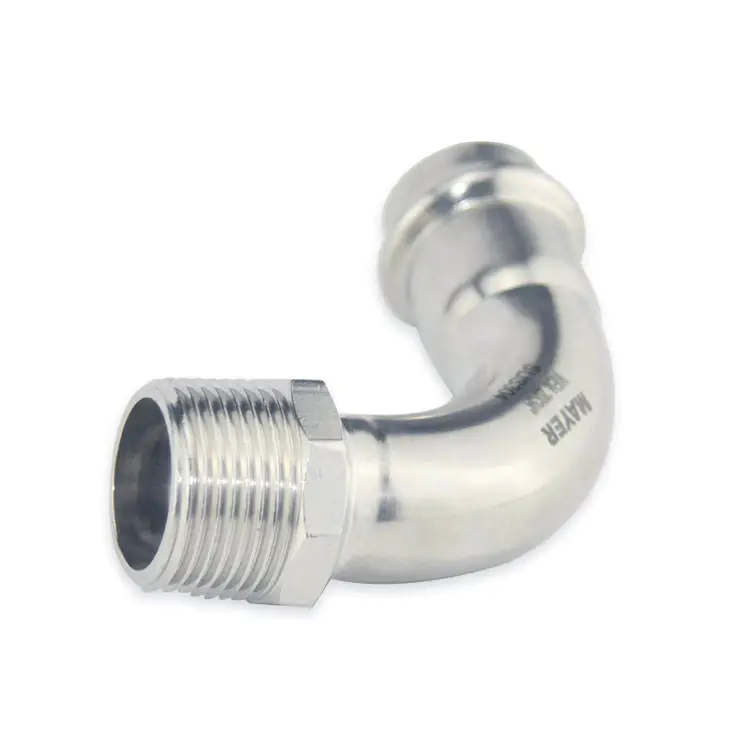 Factory direct sales stainless steel weld press fitting 90 degree steel elbow male thread 304/316L fittings
