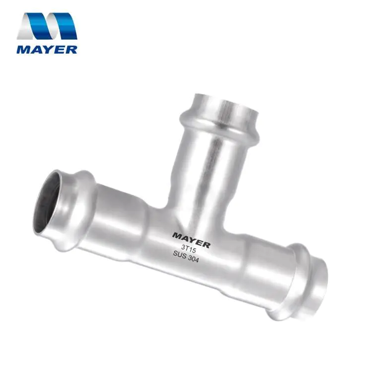 hot selling double ferrule tube fitting tee pipe fitting 304 316stainless steel Equal tee