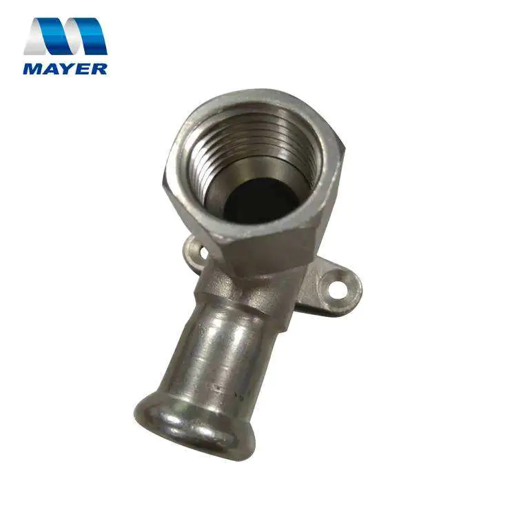 316L 304 Stainless Steel Fittings 90 degree Elbow with Wall Plate 15x1/2