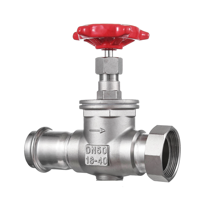 304 Stainless Steel Press Gate Valve stop valve DN25 Press fitting Control Spiral Water press Gate Valves with female fittings