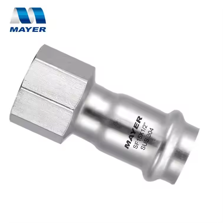 V Profile 304 stainless steel Adapter Female Thread Coupling Pipe Press Fitting