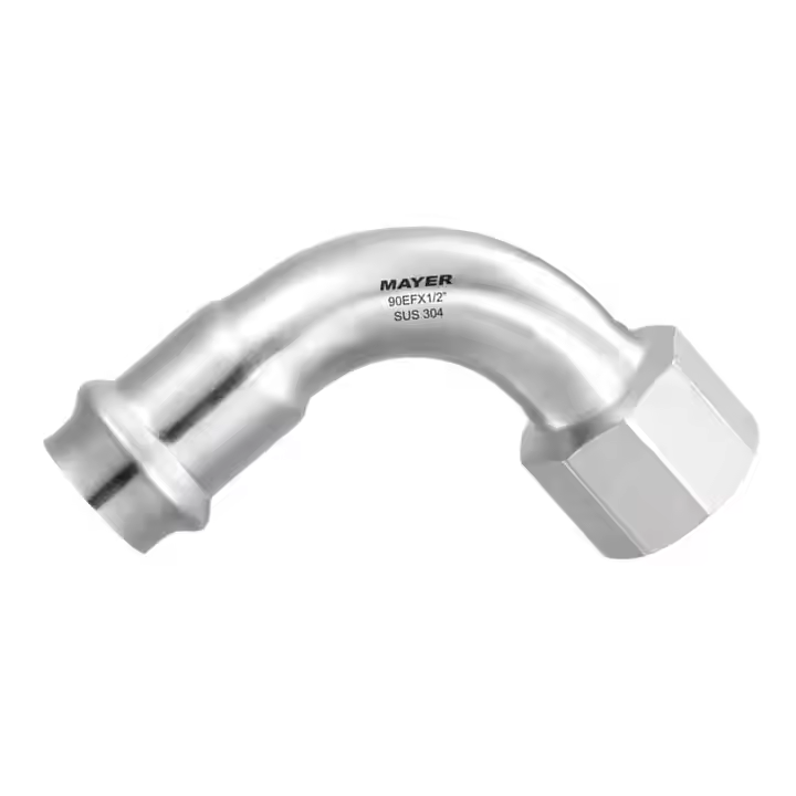 Female elbow 90 degrees bend propress fittings 304 or 316L stainless steel