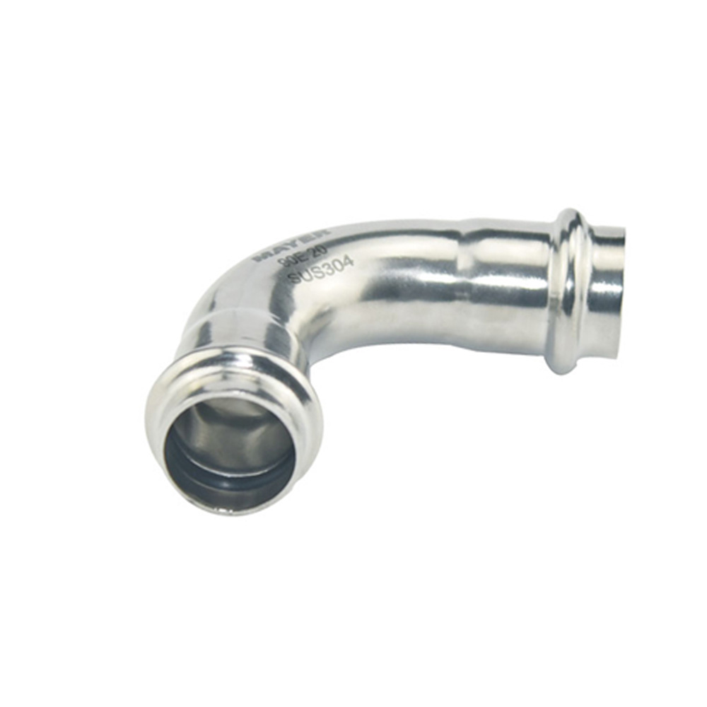 Elbow 90 degrees V profile Stainless Steel Pipe Fitting